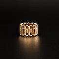 Kanpoj Pillar wide ring in pink gold, front view